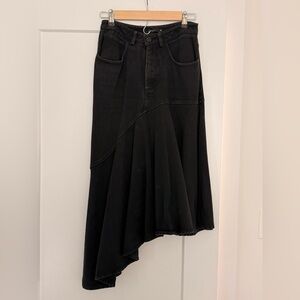 Cmoi High low black denim skirt. Size xs